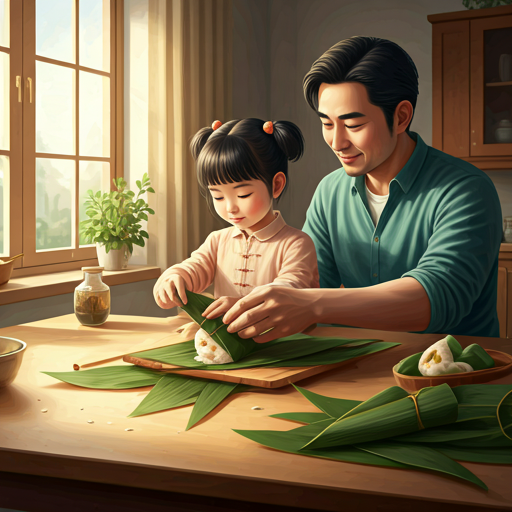 亲子包粽
